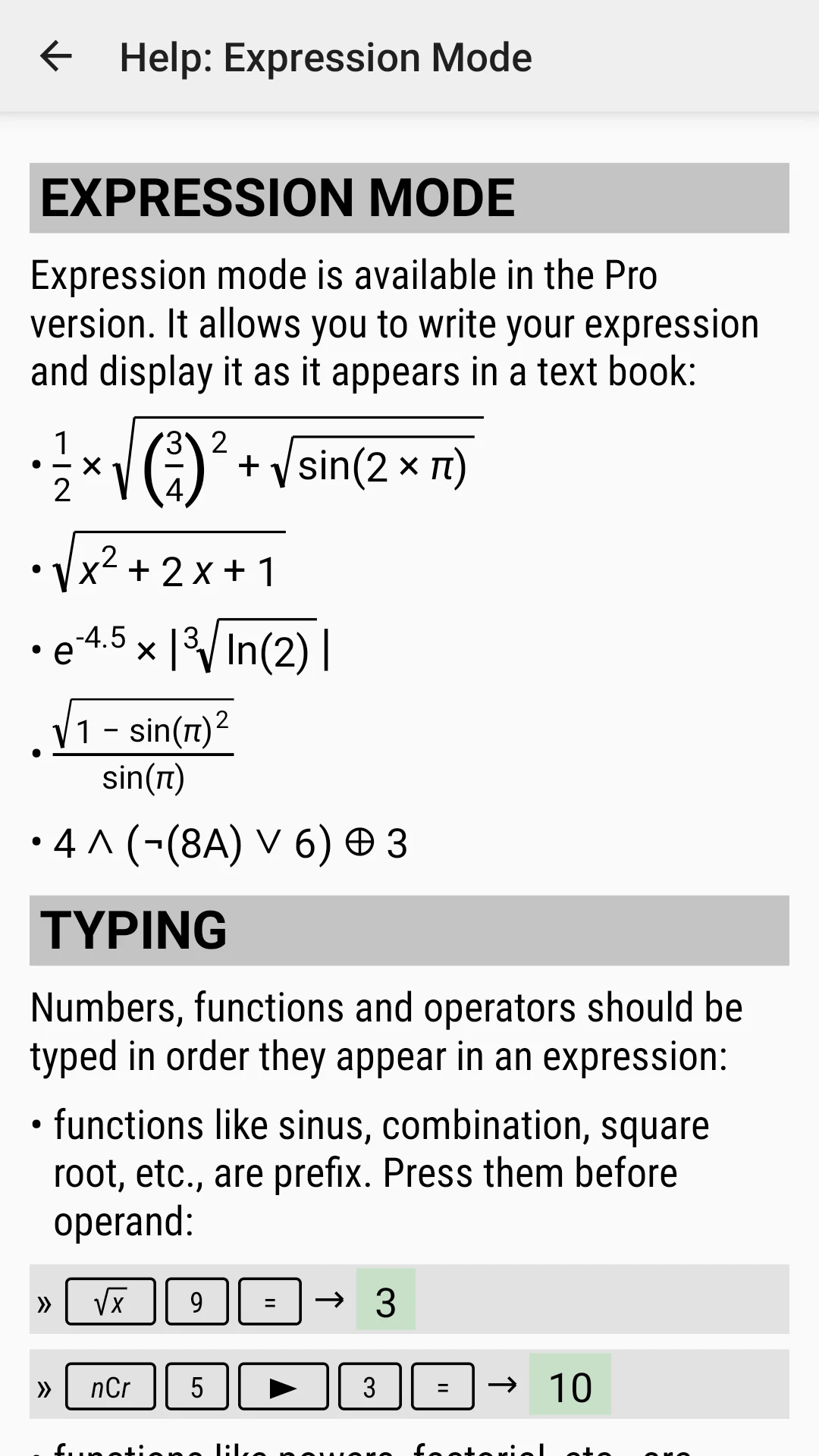 HiPER Scientific Calculator screenshot